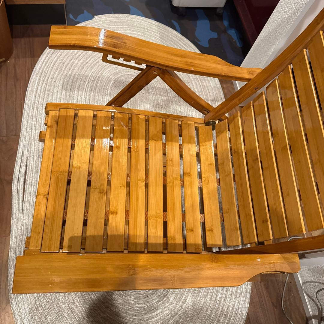 竹製ロッキングチェア ラウンジチェア