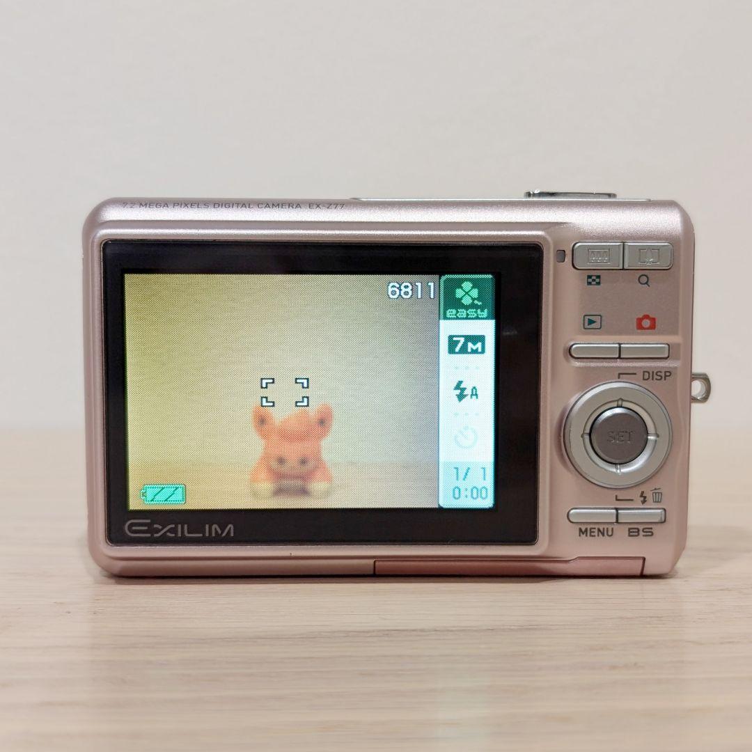 動作確認済 CASIO EXILIM EX-Z77 ピンク デジカメ 充電器あり
