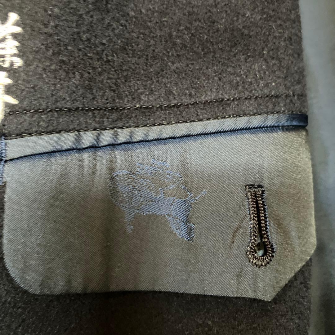 セリーヌ　ウール ネイビーコート サイドポケット