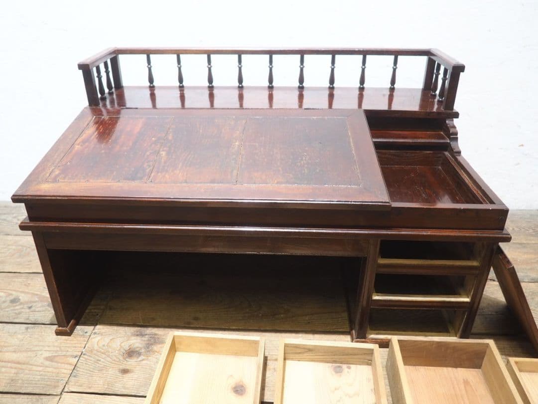 1283 アンティーク　帳場机　文机　ローテーブル　ライティングデスク　レトロ