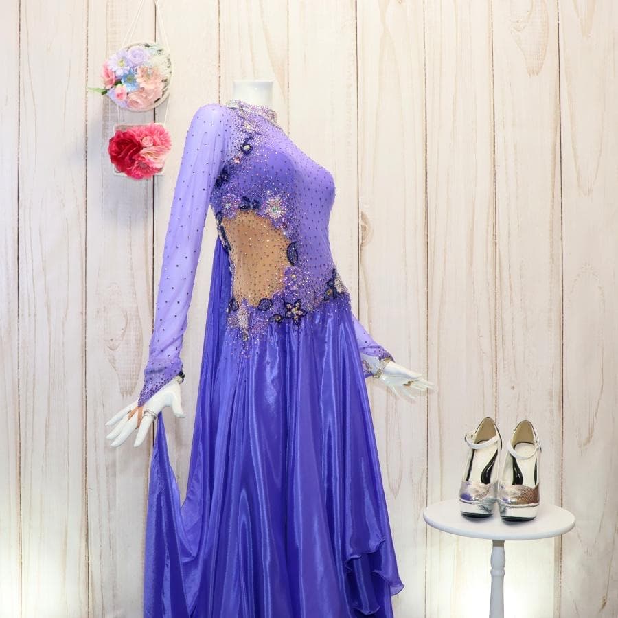 ひ*り様 き*ち様 凛舞クリスアン 社交ダンス衣装 Lサイズ 高級競技ドレス 発