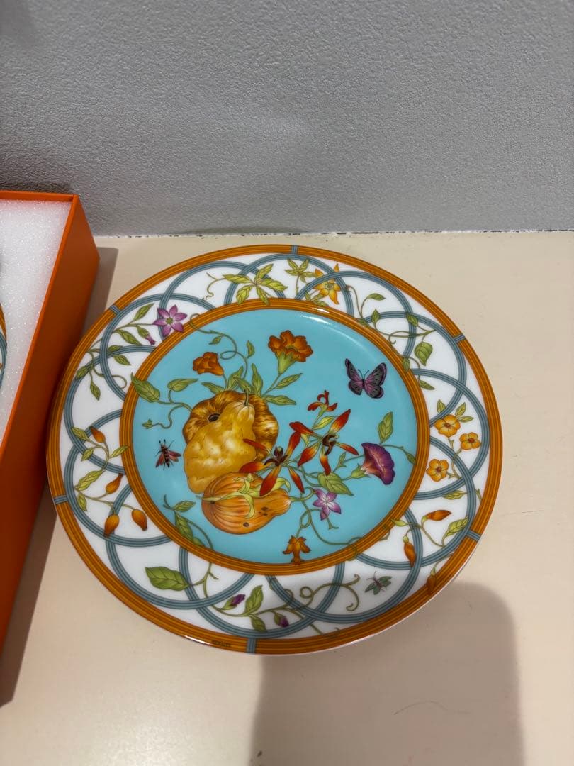 廃盤 希少エルメスシエスタアイランドプレート2枚組19cm