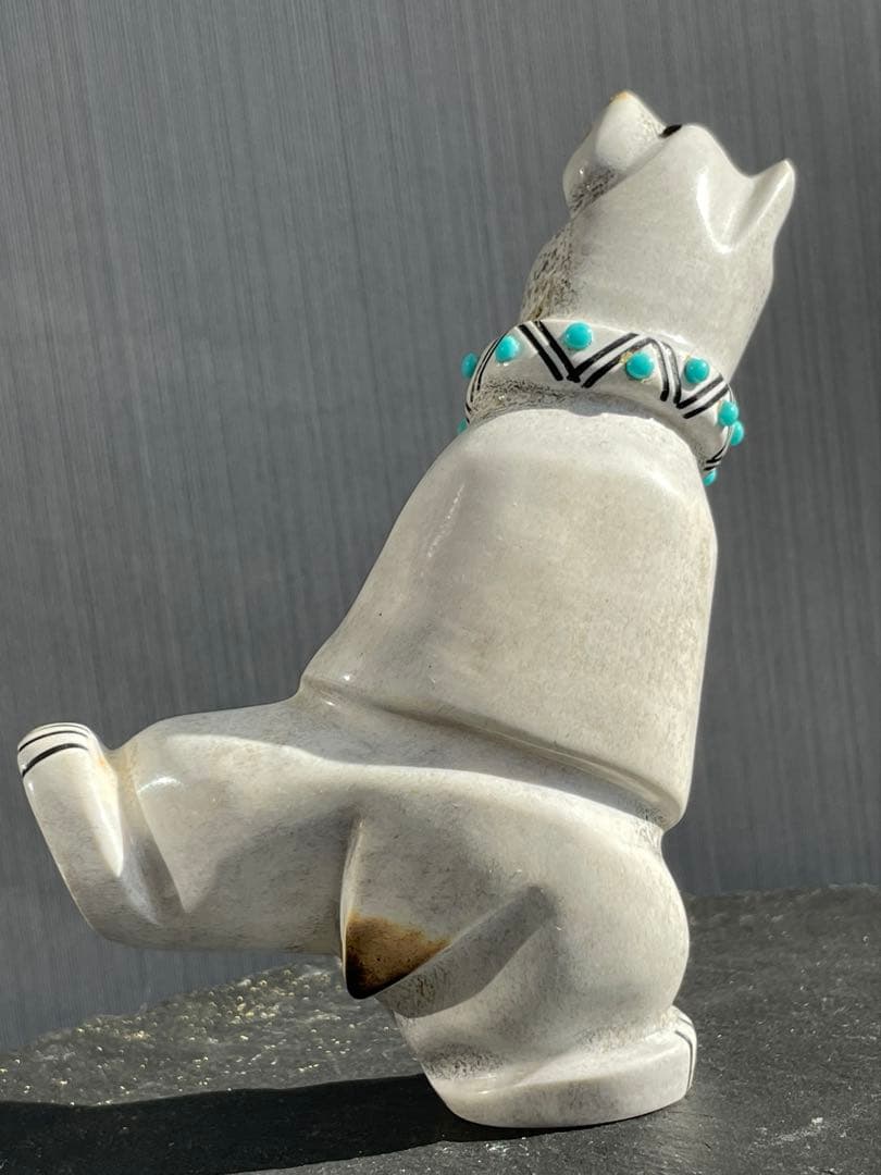 新品　ズニ族　Zuni インディアンジュエリー　フェティッシュ　クマ　シロクマ