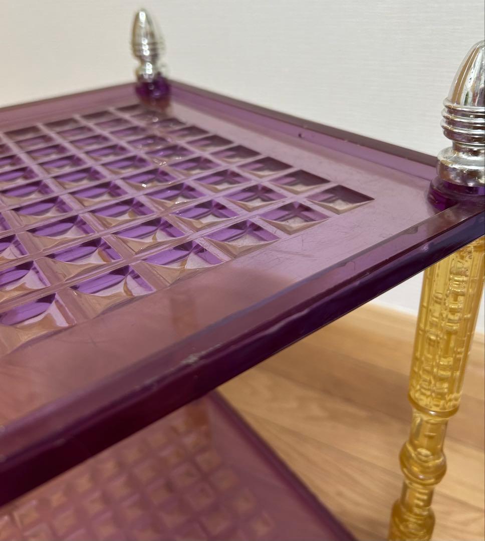 レトロポップ 昭和レトロ ラック キッチンラック パープル イエロー シルバー