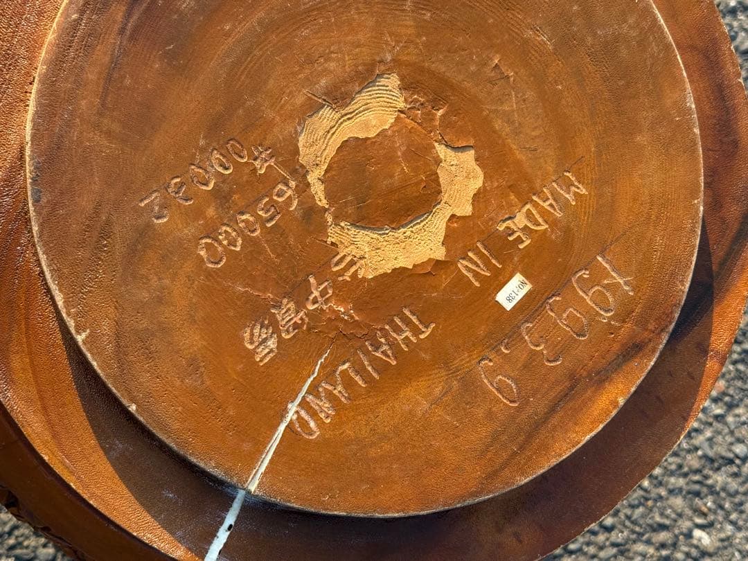 1点モノ♪一本彫 重量感♪ アンティーク スツール 収納樽 タイ ゾウ アジアン