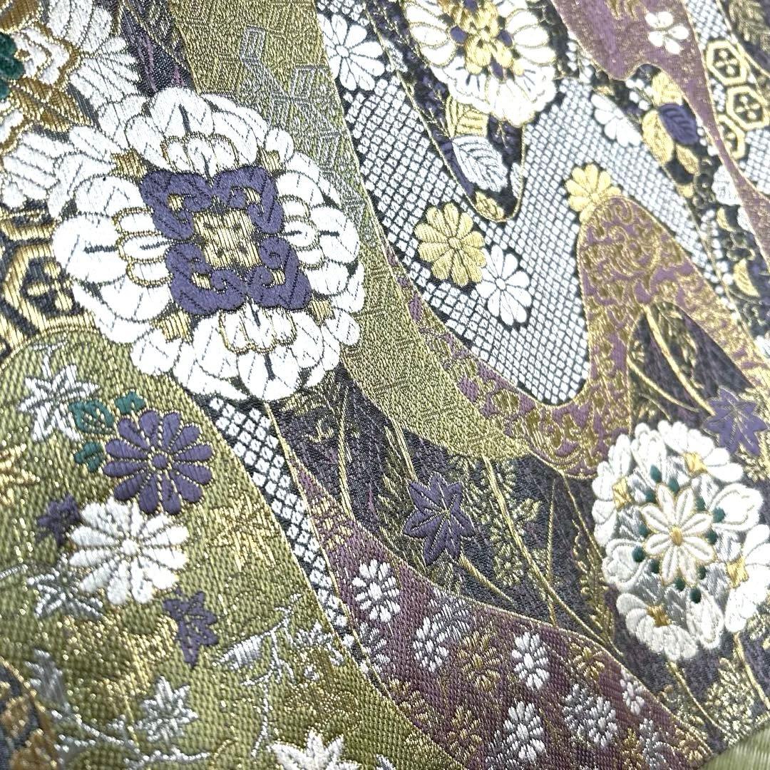 正絹　袋帯　【花紋　吉祥模様】