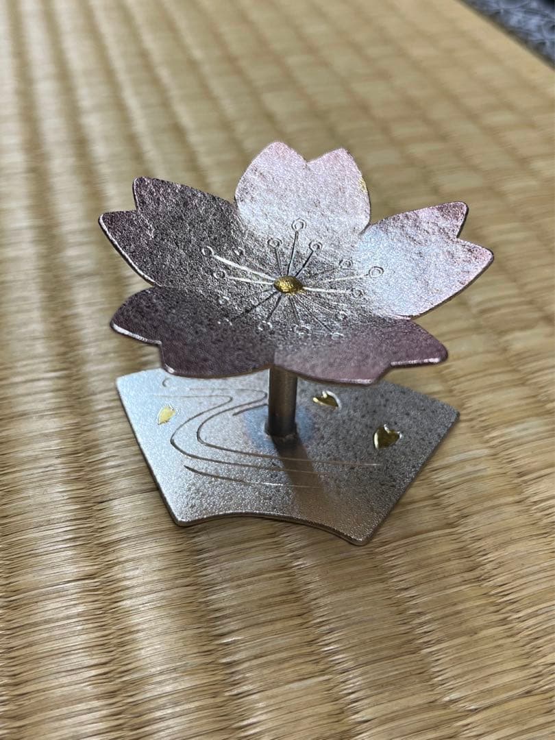 蓋置　モール　流水に桜　茶道具