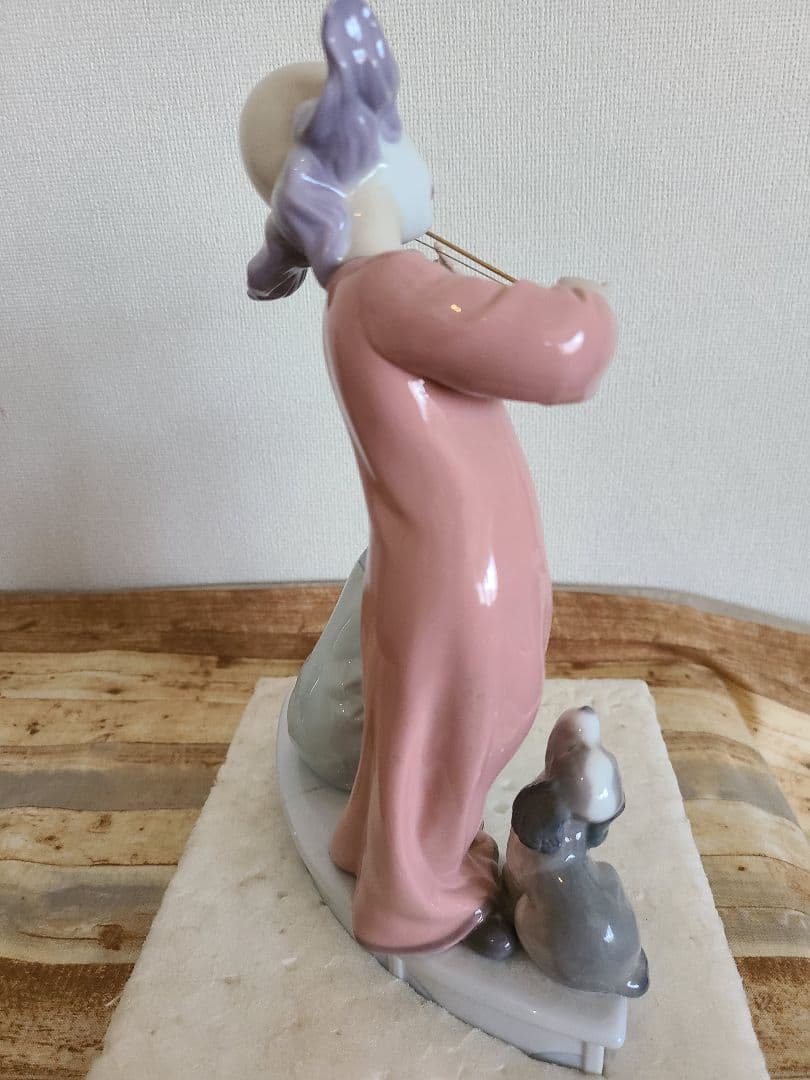LLADRO リヤドロ　バイオリンを弾くピエロと少女と子犬　陶器　人形　置物