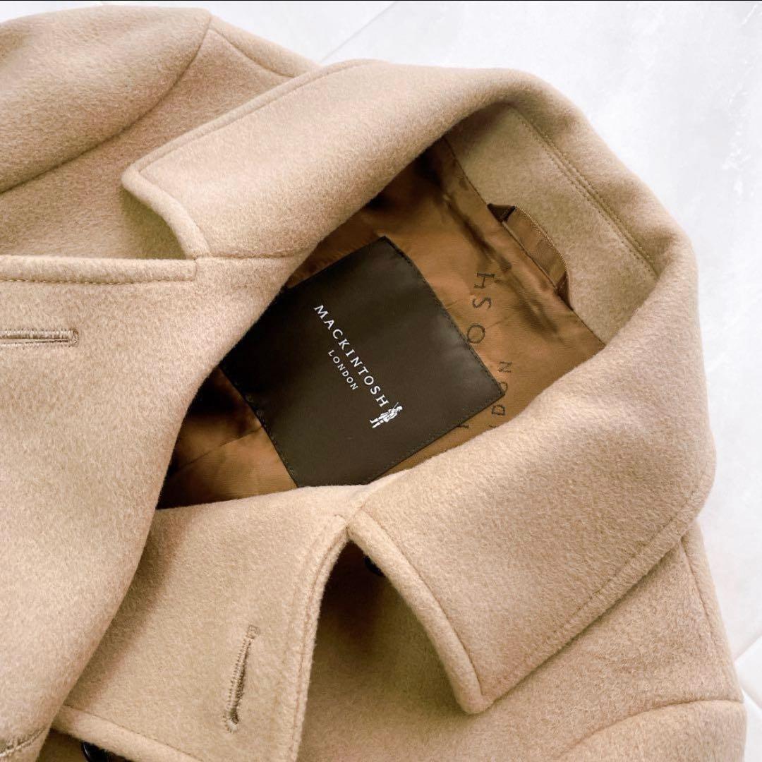 極美品✨近年 マッキントッシュ ウールカシミヤ ピーコート ロゴボタン キャメル