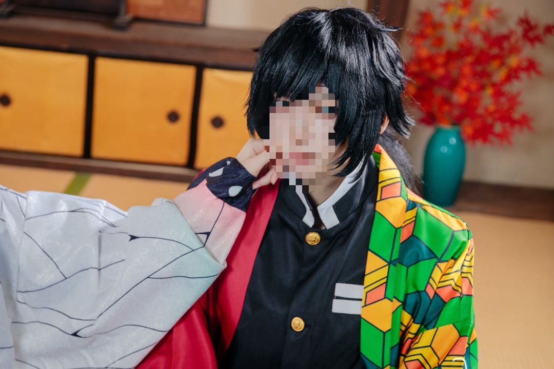 鬼滅の刃 冨岡義勇 コスプレ ウィッグ 衣装