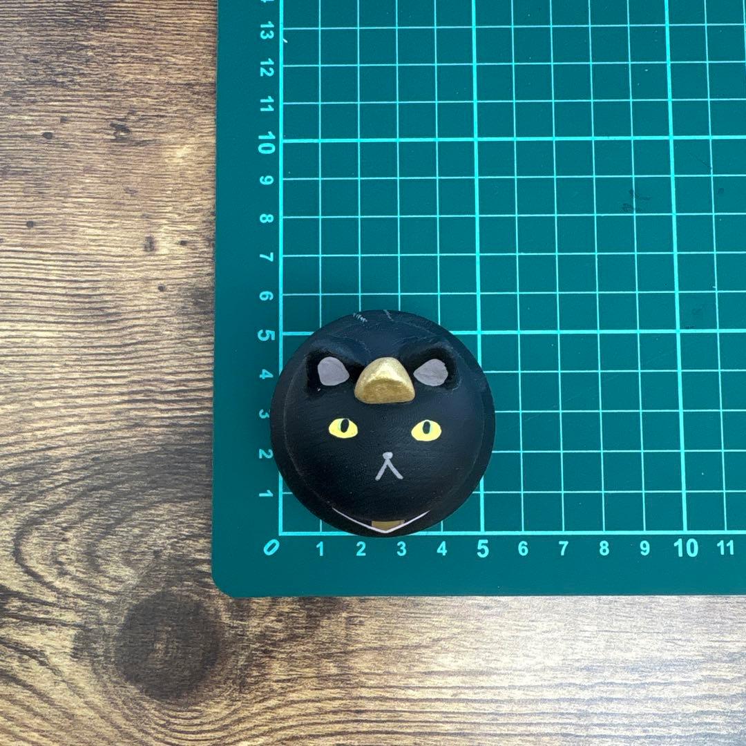 ねこマトリョーシカ　木製　白黒