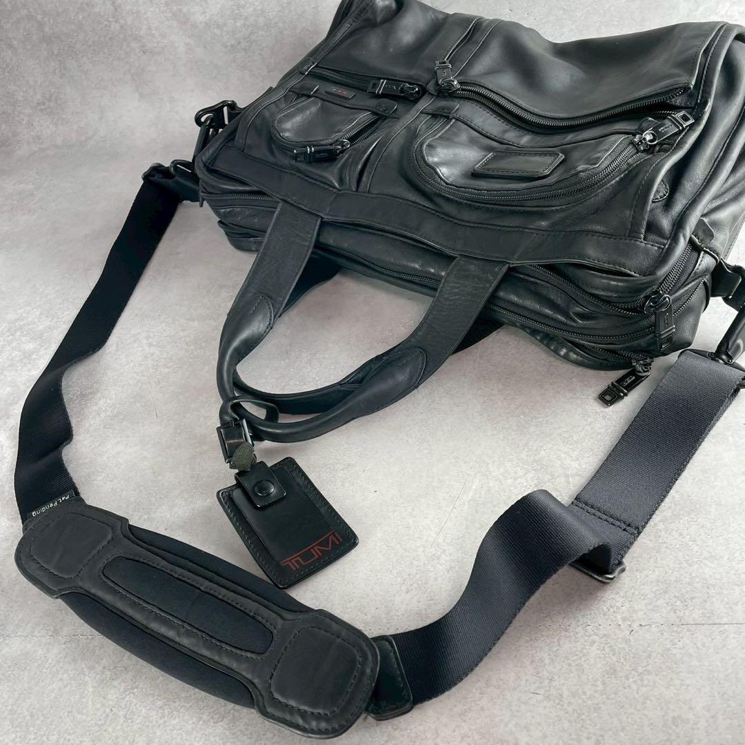 トゥミ96141DHオールレザーブリーフビジネスショルダートートバッグ