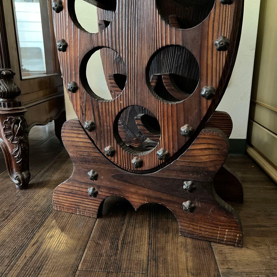 k232r119 木製ワインホルダー ワインラック 樽型 8本収納 ヴィンテージ