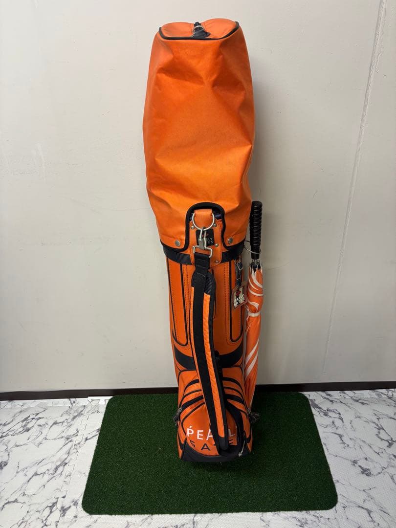 パーリーゲイツ キャディバッグ＆お揃いアンブレラ（傘）オレンジ