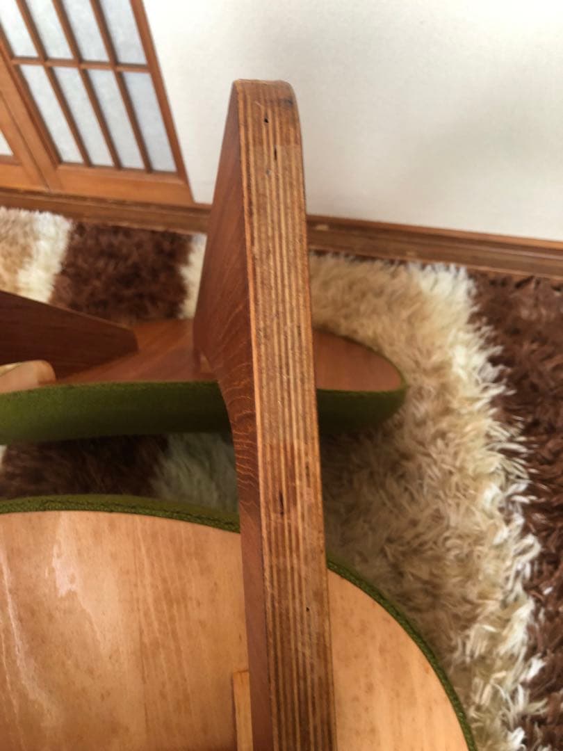 天童木工　低座イス　グリーン系