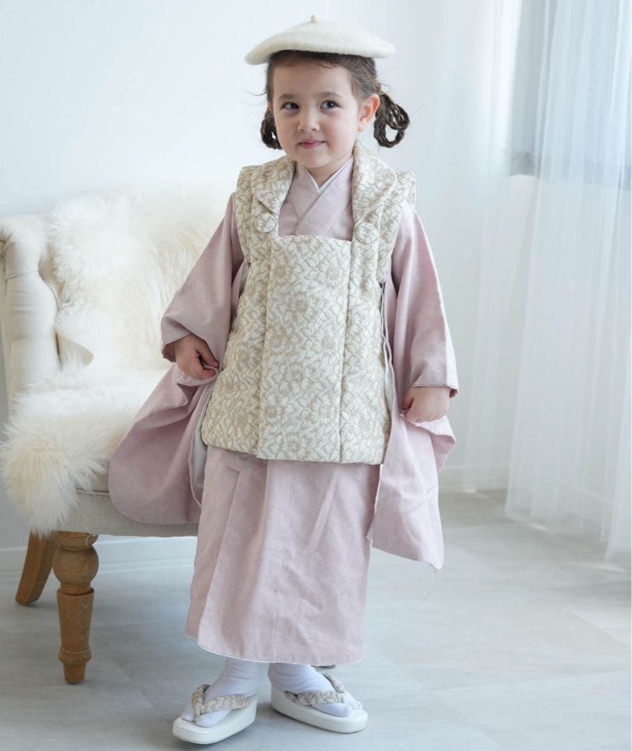 七五三　３歳　被布コート　女の子 utatane ゴブラン調　お正月　正月