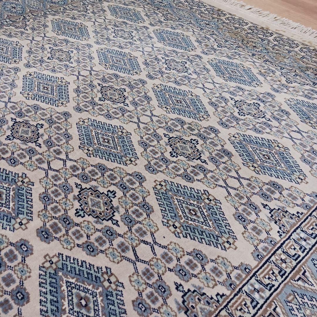 Y3359 パキスタン絨毯 ウール 手織り 大判179×125㎝