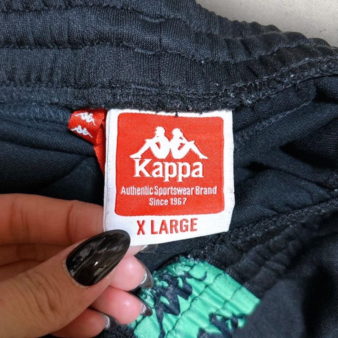 カッパ トラックパンツ ジャージ下 XL 黒 緑 スポーツ 通年 リラックス