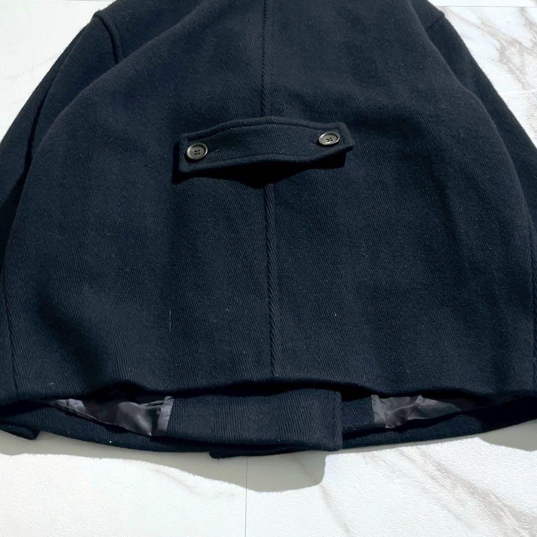 22AW✨ 23区 ヘリンボーンショートピーコート ネイビー ウール 完売品