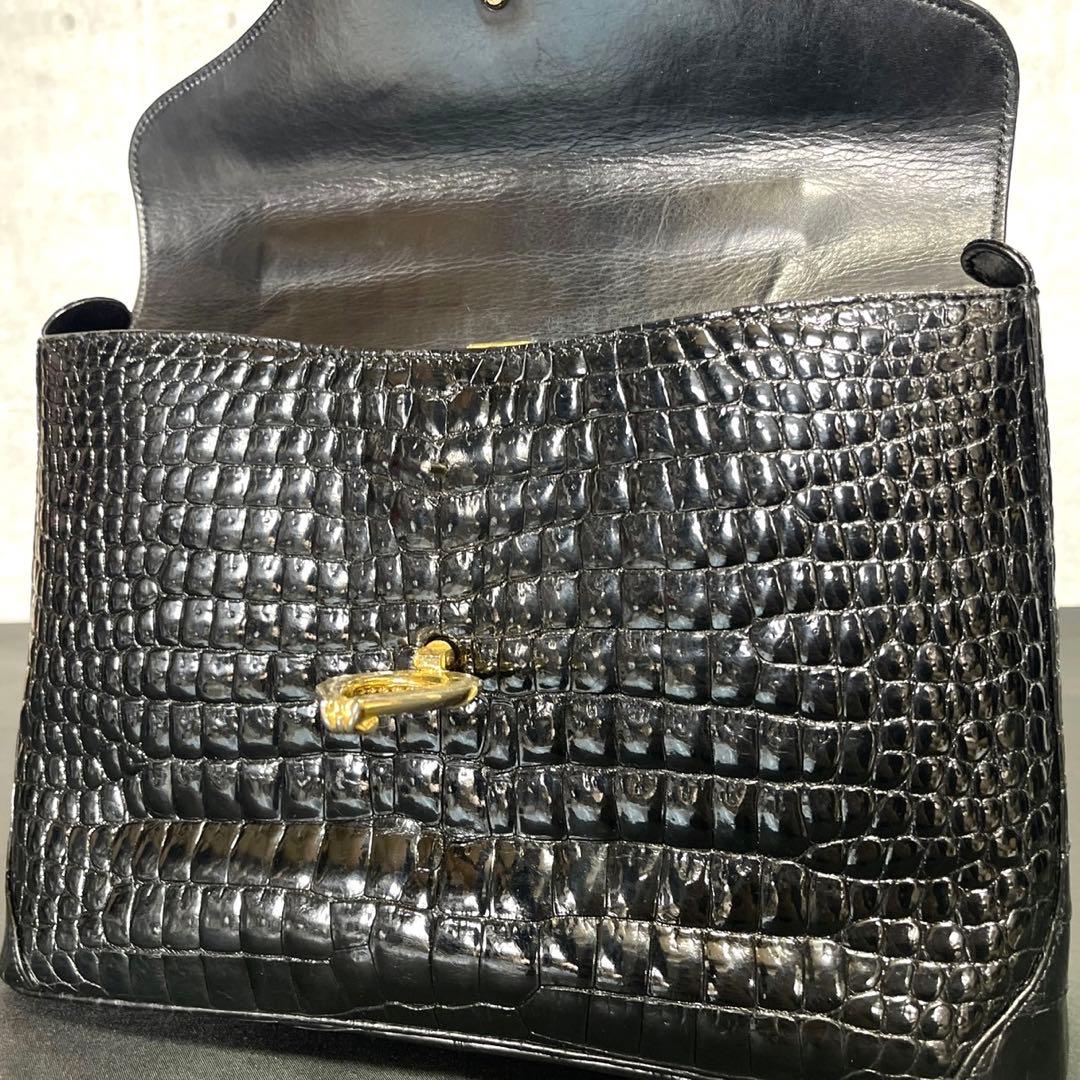 専用品HAMANO BLACK ロイヤルモデル クロコダイル ハンドバッグ