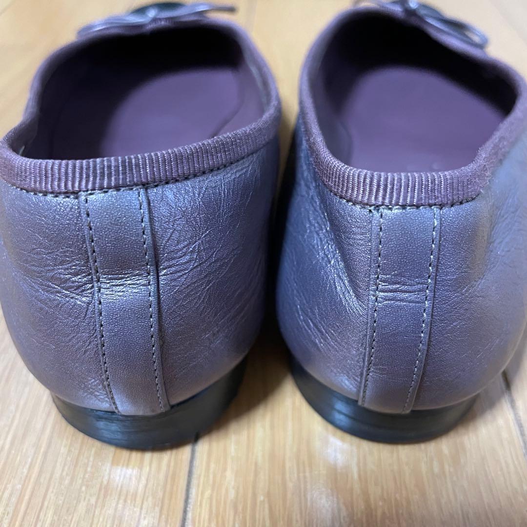 CHANEL バレリーナ バレエシューズ ココマーク リボン パープル 35