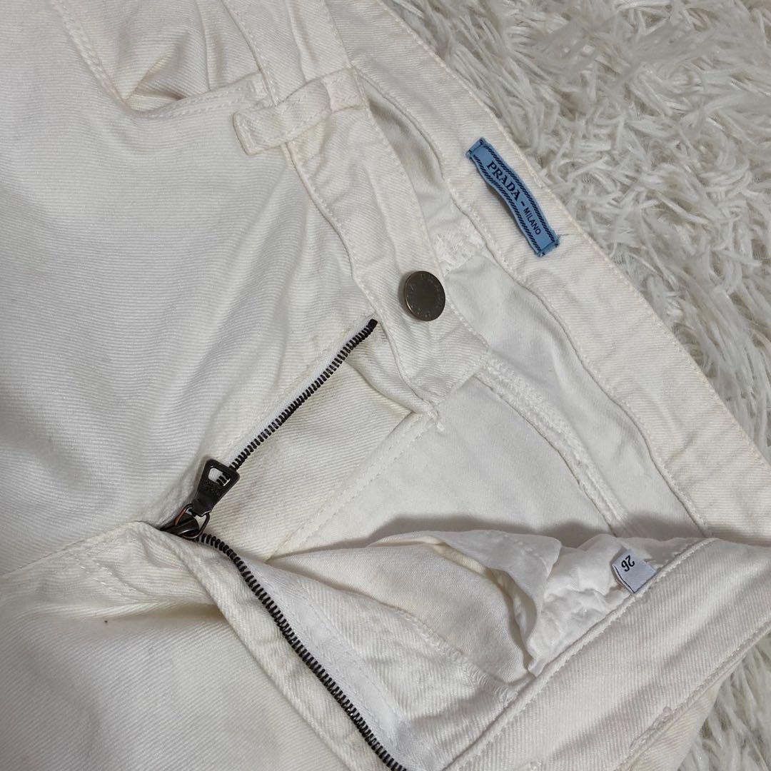 PRADA ストレートパンツ アイボリー 26 上品 キレイめ 着回し