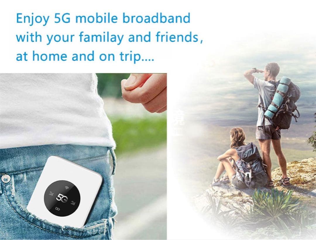 業務用 SIMフリー 5Gモバイルルーター 5000mAh 薄型 海外 旅行出張