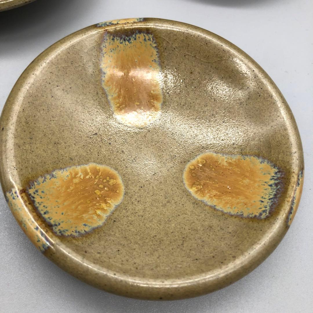 貫入陶器焼き物豆皿小皿10cm6枚セットアンティーク食器伝統工芸骨董
