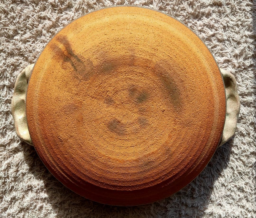 真味喜陶苑　信楽焼　土鍋（手作り） 灰刷毛　9号