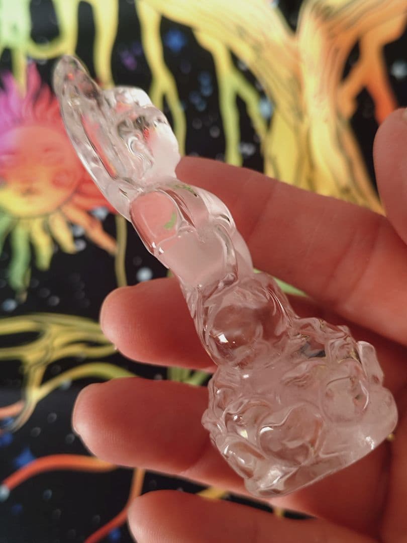 水晶　手彫り観音様　置物