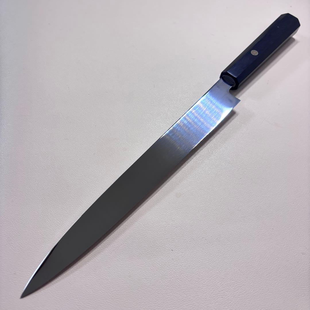 270mm 柳刃包丁 鏡面　黒檀八角柄 刺身包丁 「全鋼」【鞘付き】'