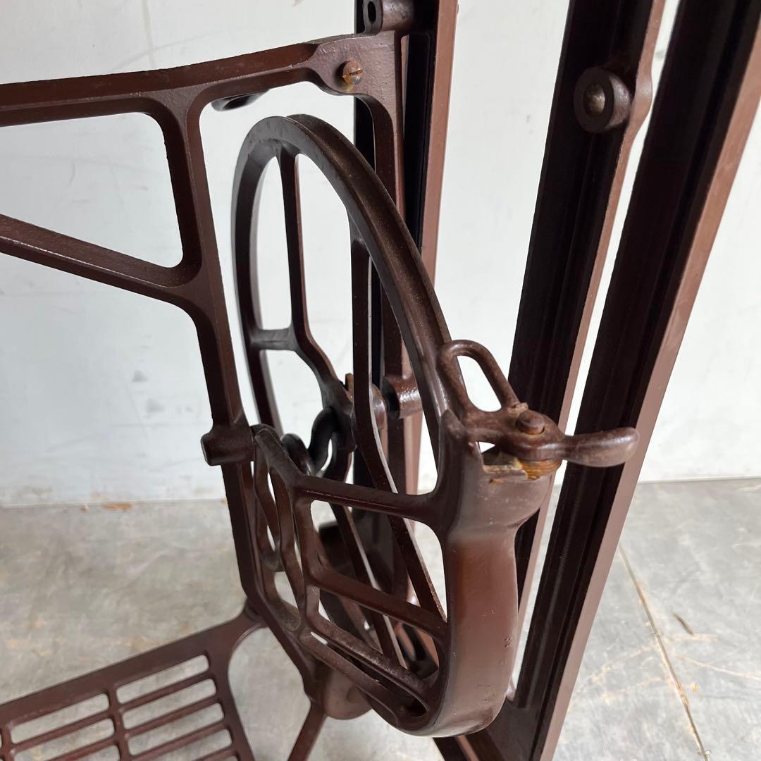 アンティーク ミシン脚 リメイク テーブル 古材 一枚板 昭和レトロ z540