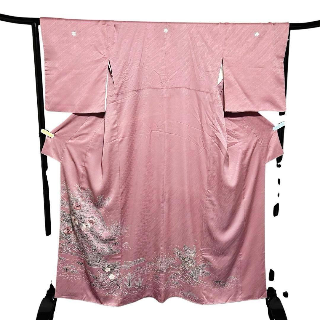 る*♡様 美品　袷　正絹　3つ紋　蘇州刺繍　駒刺繍　相良刺繍　色留袖　フルセット