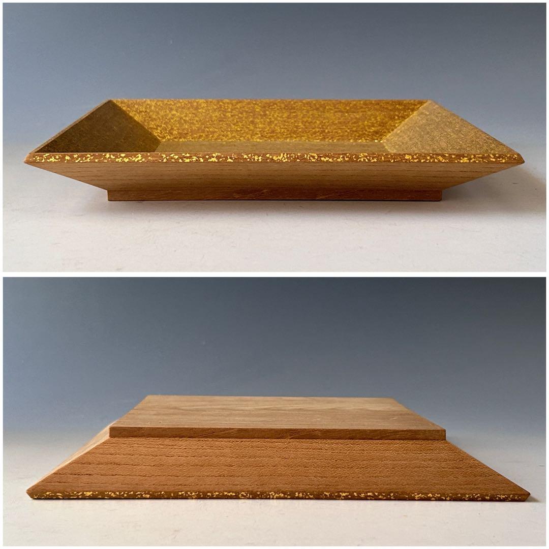 茶道具　玉椿　四方盆　金砂子　菓子器　萩井好斎　共箱　指物師　干菓子　茶会　稽古