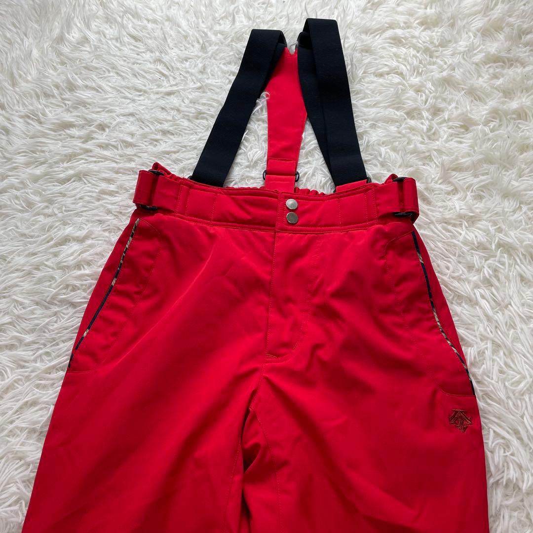 お洒落✨デサント スキーウェア セット 上下 M ニット柄 レディース 赤 緑