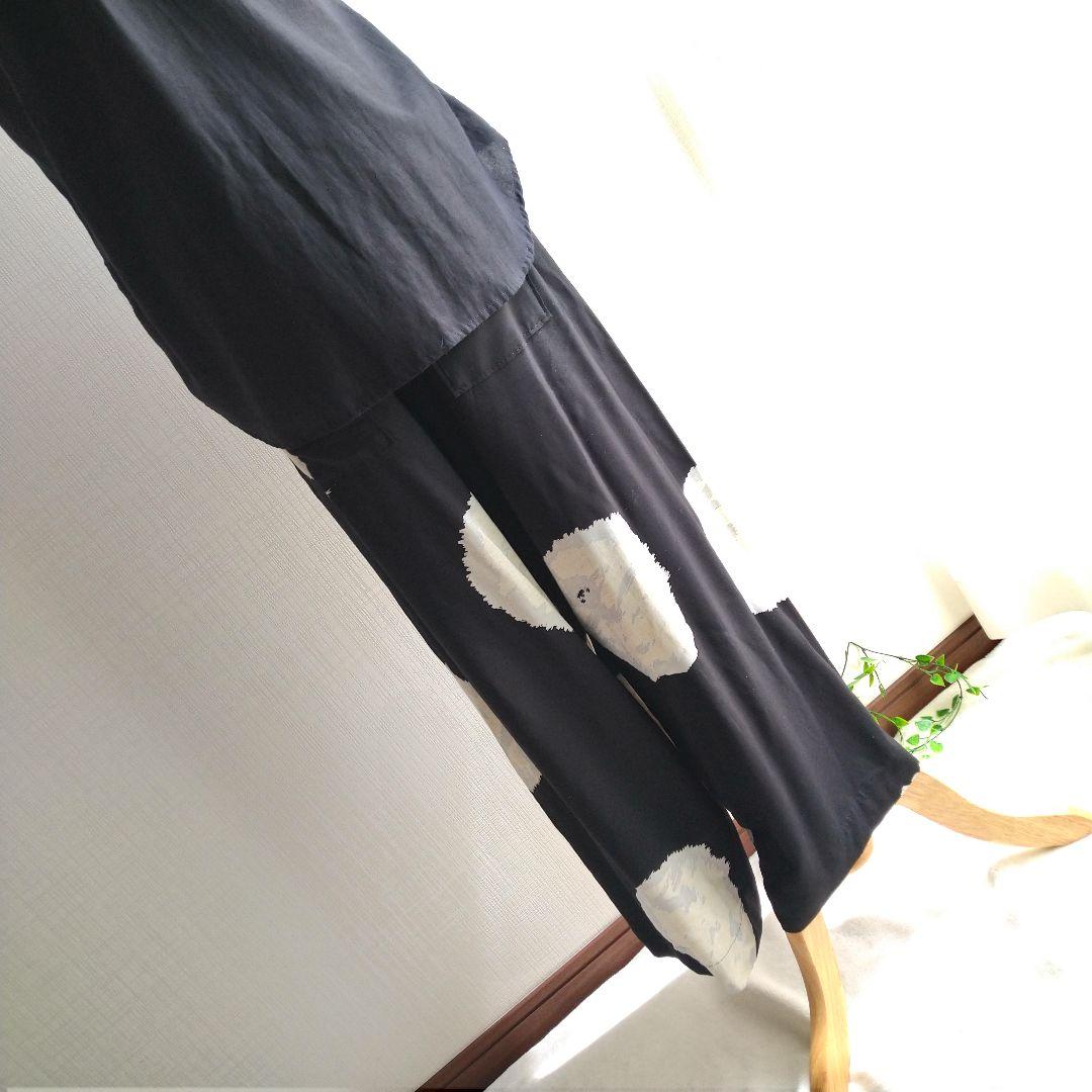 ヨウジヤマモト ドット柄 サルエルパンツ 黒白水玉模様 2