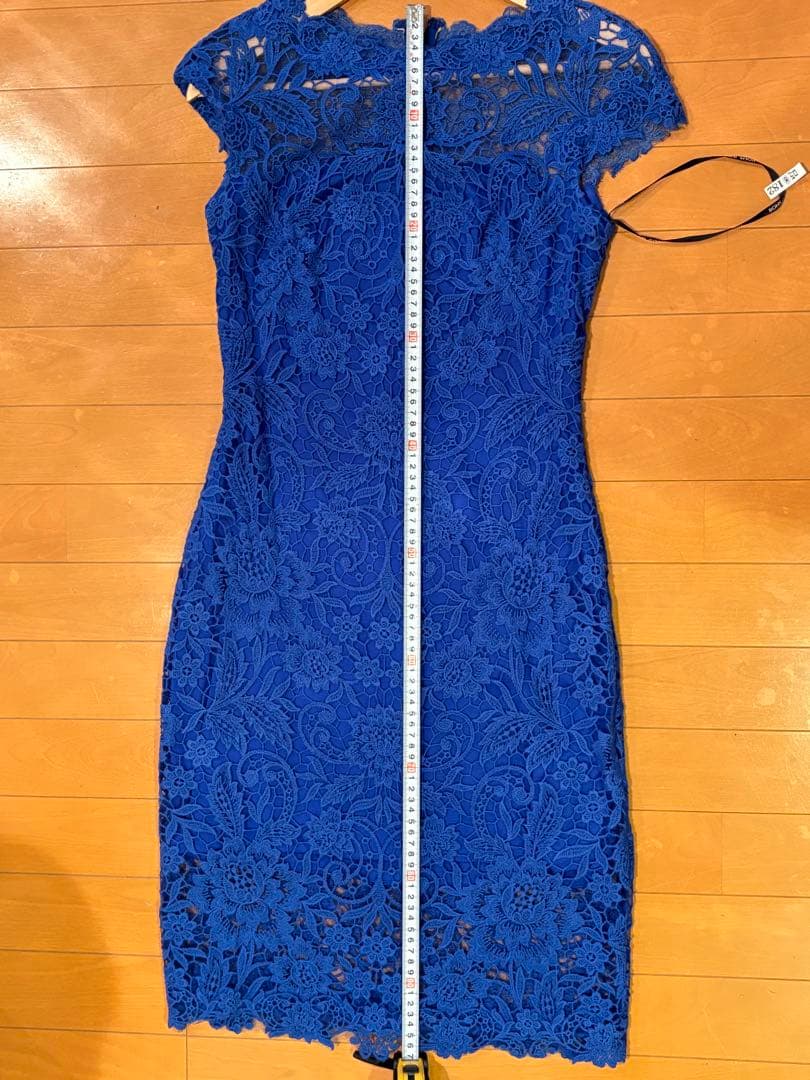 美品　TADASHI SHOJI 青レース ワンピース サイズUS4