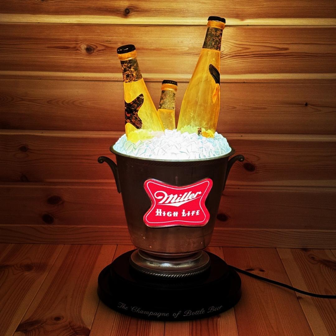 MILLER HIGH LIFE BEER ビール ライトサイン ミラー 回転