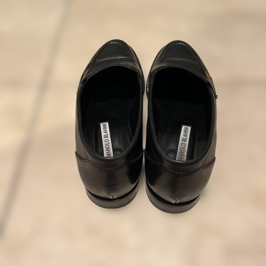 専用マノロブラニク　黒いレザー ローファー