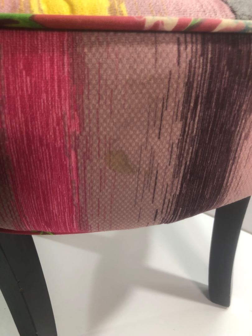 パッチワーク　カラフルチェア　スツール　ファブリック　インテリア　ピンク