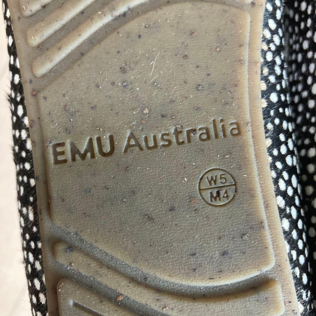 【美品】エミュー emu Amity モカシン シューズ ハラコ ムートン 総柄