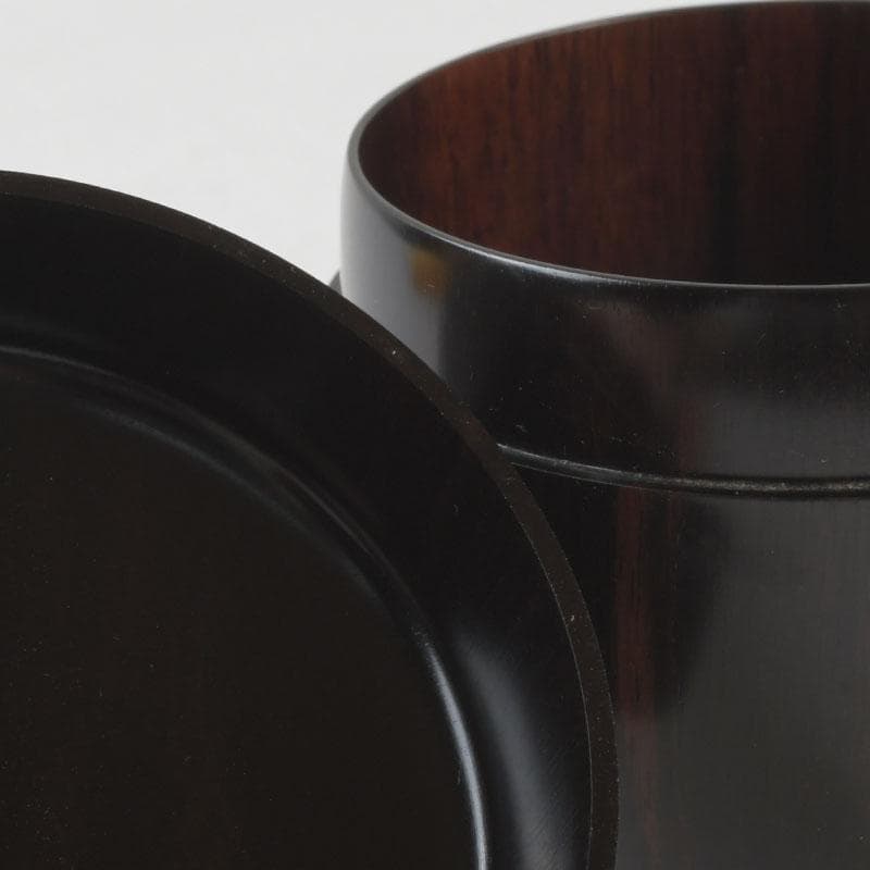 茶道具　山中塗　福田芳朗作　縞黒檀南天杢象嵌　壷々　大高棗　共布共箱　V9263