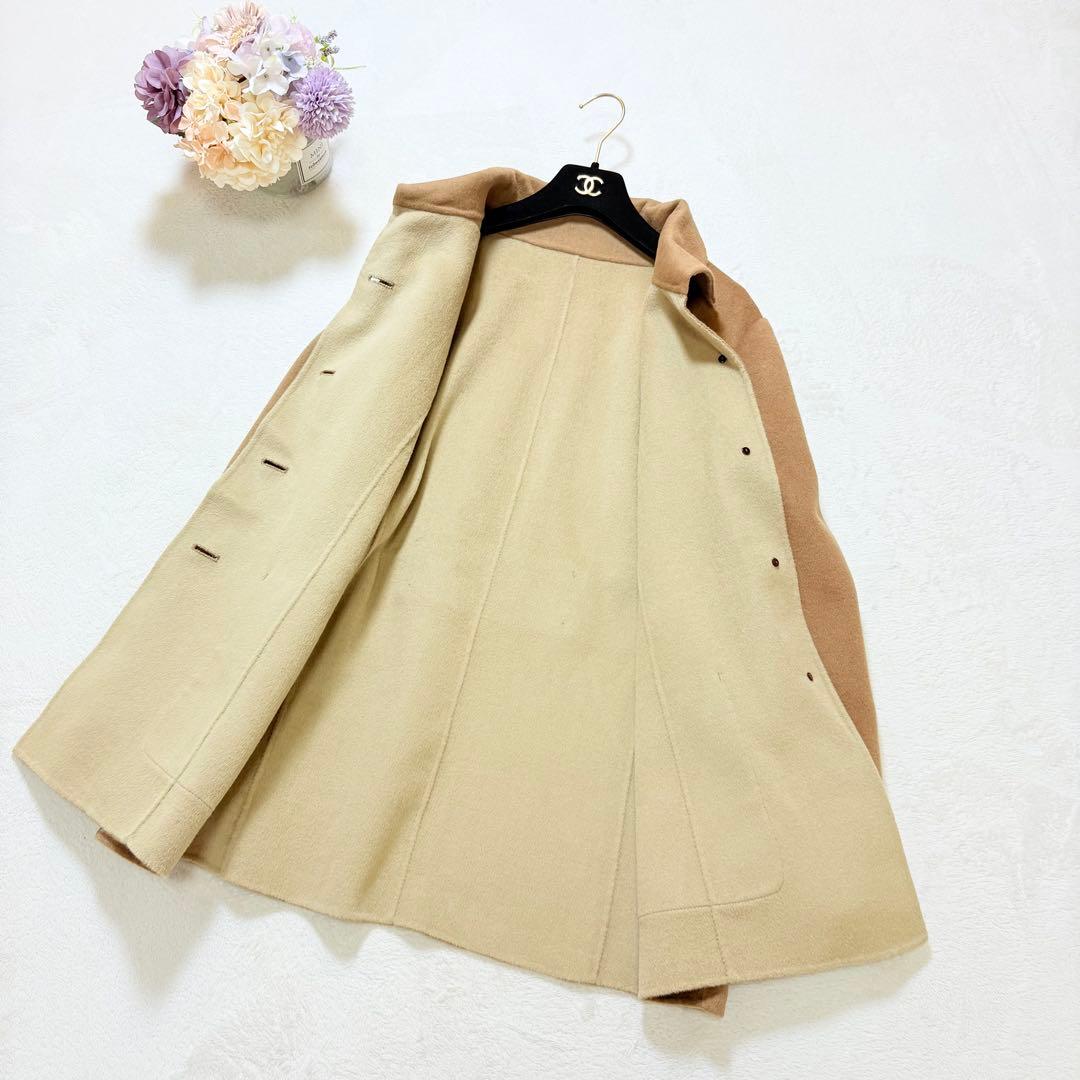 Leilian 15＋ 大きいサイズ ダブルフェイス ハーフコート キャメル