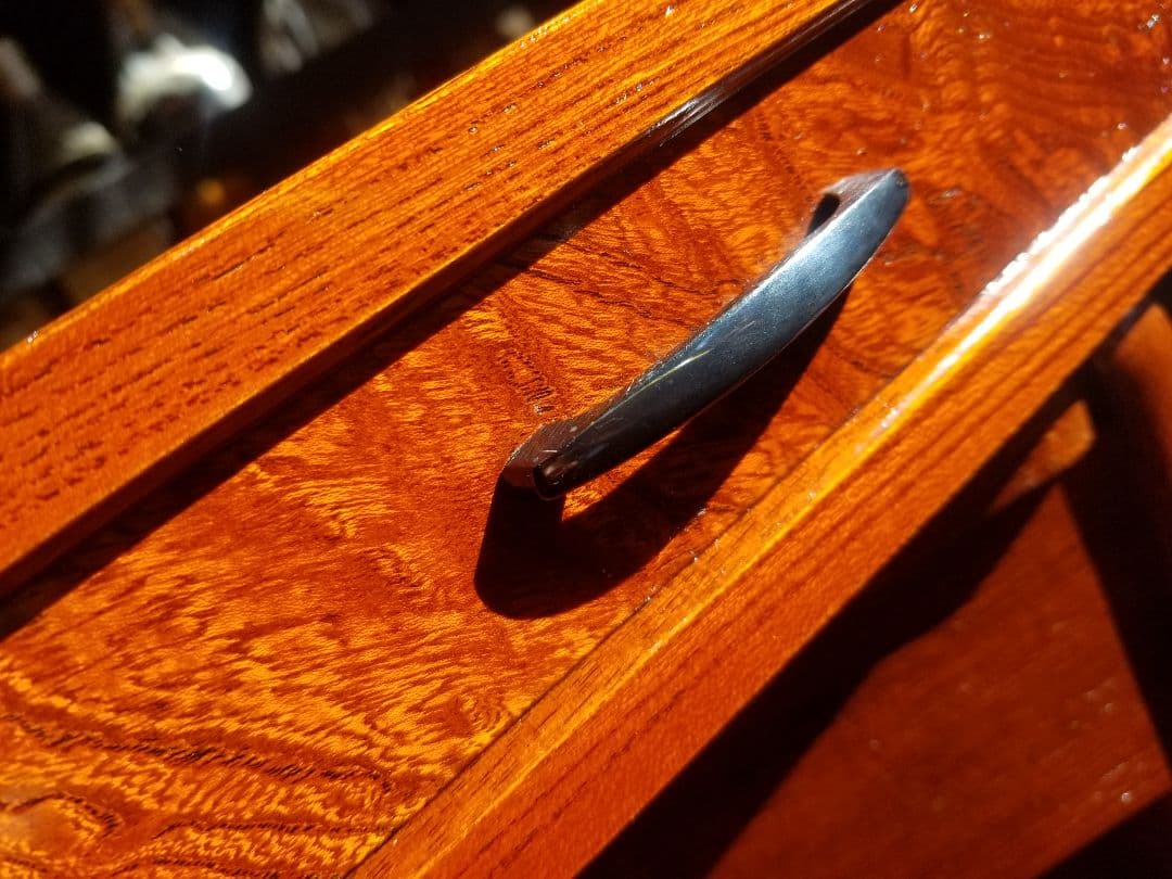 指物　細工　欅　瘤杢　組木　小引出し　鏡台　ミニ　チェスト　小物入れ　花台