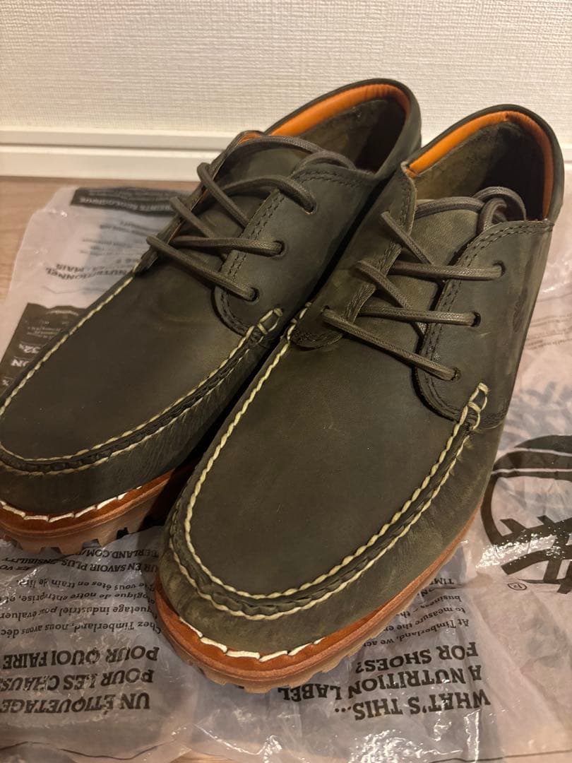 【未使用】Timberland ダークグリーン レザー モカシン 28㎝