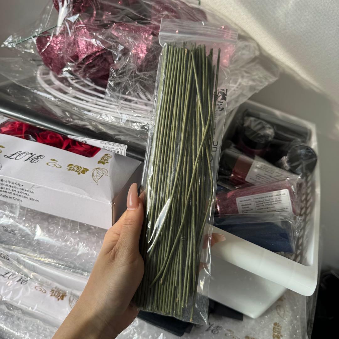 グリッターローズ　バラ　ソープフラワー　開業セット　制作セット　ワンホンブーケ