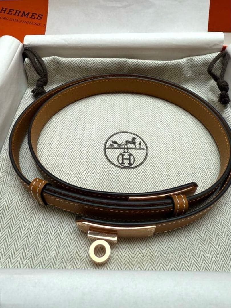新品未使用！HERMES ケリー ベルト ブラウン ゴールド