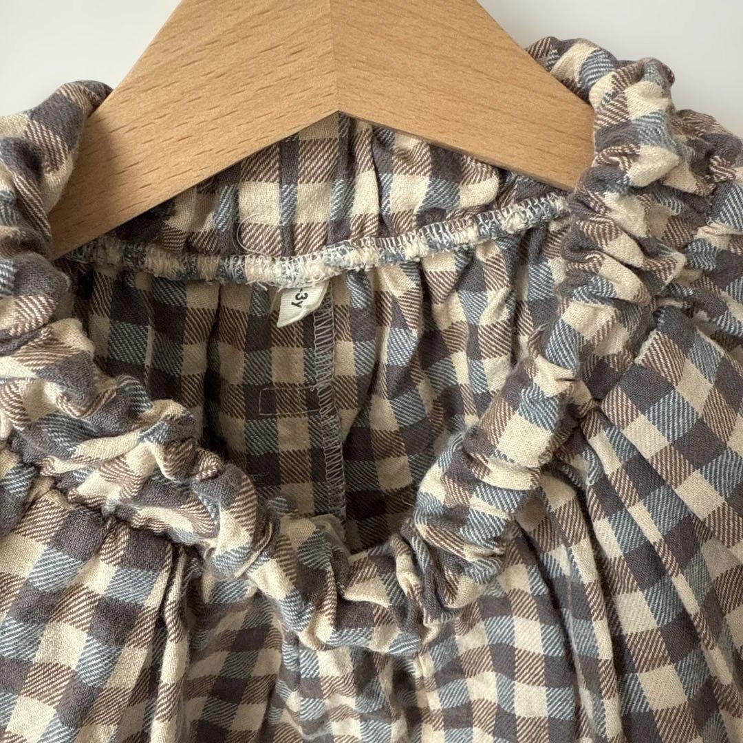 【美品】オーガニックズー　チェックパンツ