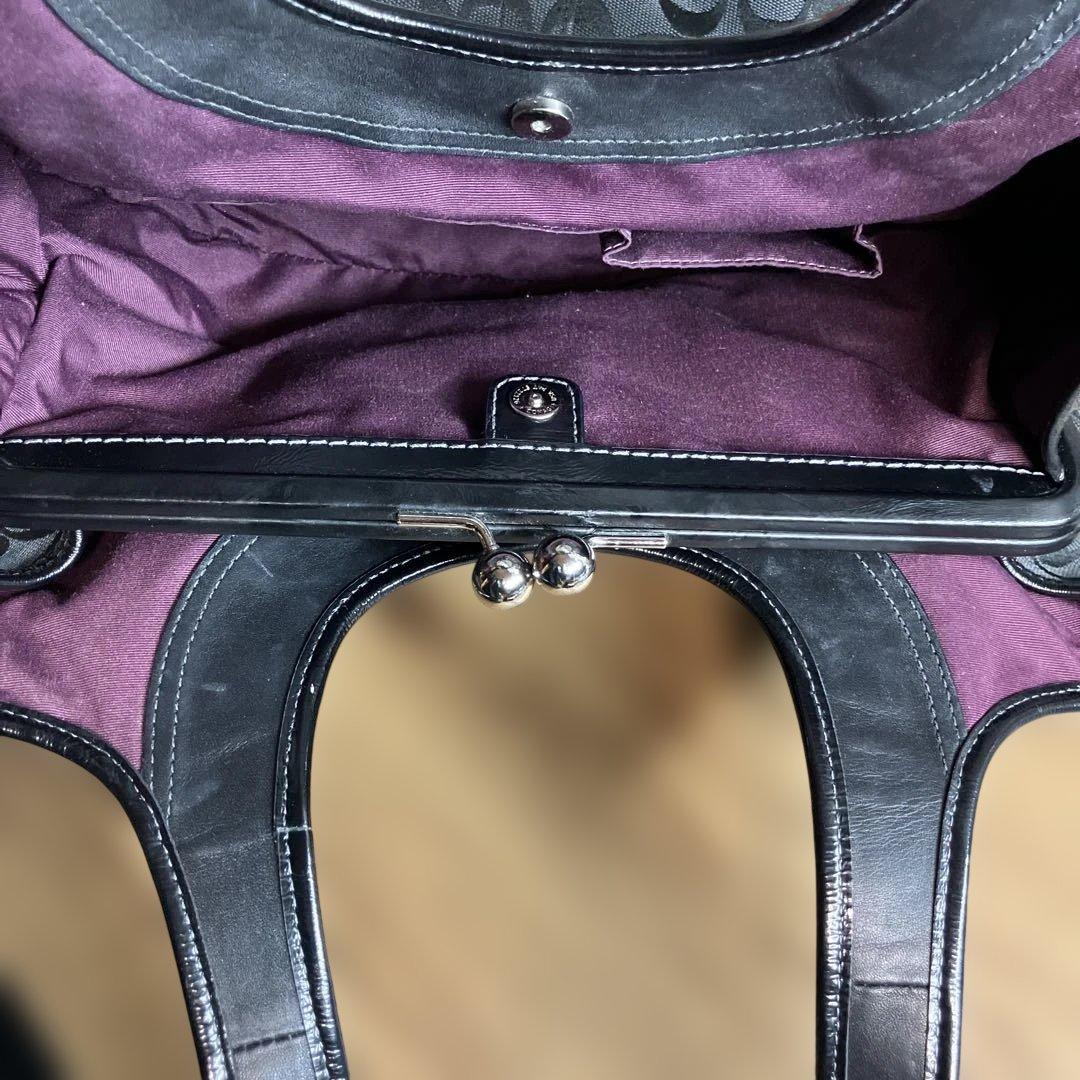 COACH コーチ シグネチャー ワンショルダーバッグ がま口 ブラック
