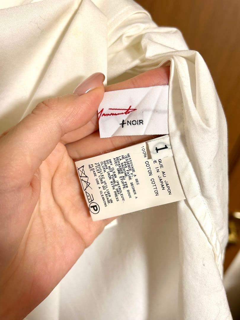 yohji yamamoto ホワイトボタン付きスタンドカラーシャツ